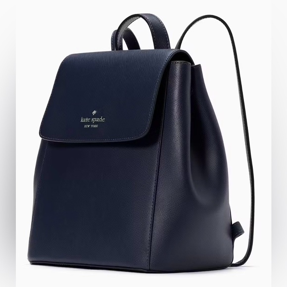 Kate Spade Madison Flap Backpack Parisian Navy Leather Bag KC428 NWOT - Picture 14 of 16